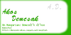 akos demcsak business card